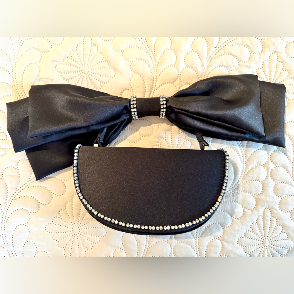 Elegant Black Clutch with Rhinestone Accents